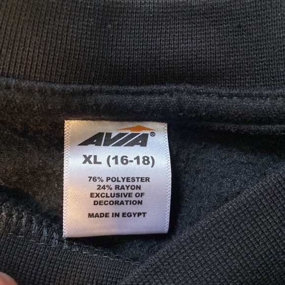 Avia athletics black sweatshirt with black and white striped womens size XL - Picture 2 of 2